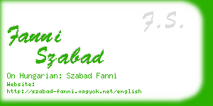 fanni szabad business card